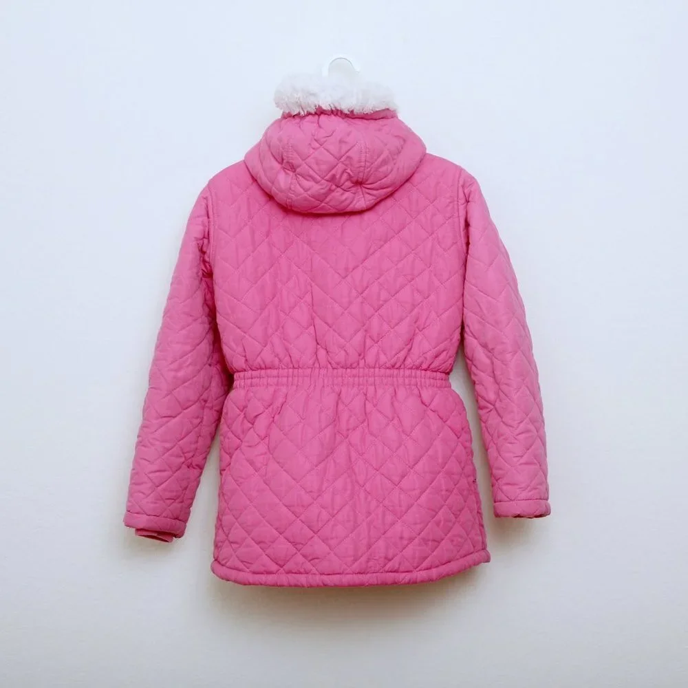 Hello Kitty by Sanrio Girls Quilted Fur Hooded Jacket‎